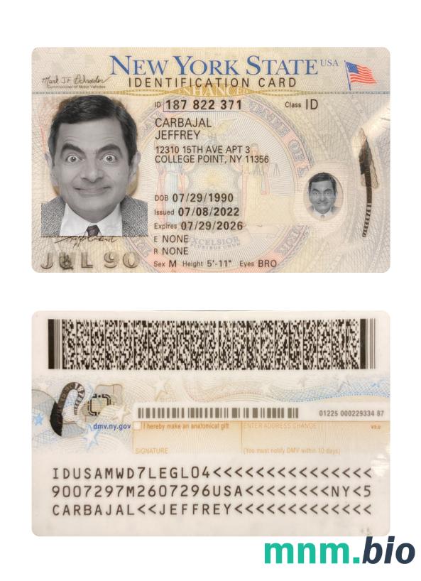 Karta identyfikacyjna stanu Nowy Jork (USA) 2022-obecnie